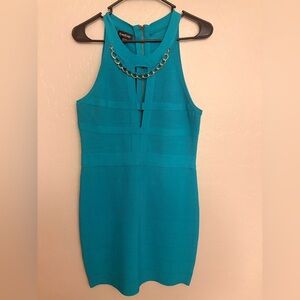 bebe Teal Backless Dress